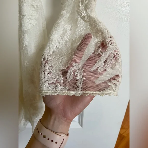 Free People Long Sleeve Lace Dress in White - Picture 7 of 14